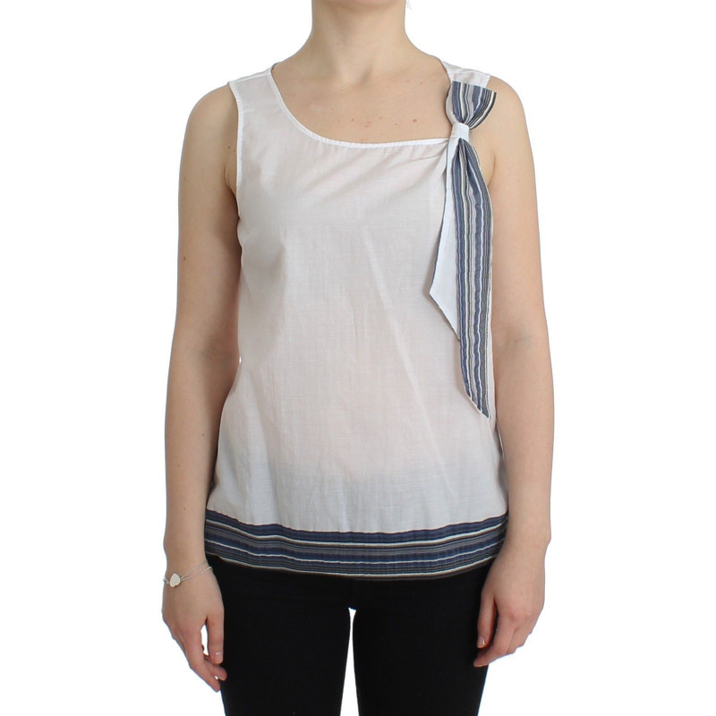 Camicia canotta bianca blu superiore senza maniche - IT46