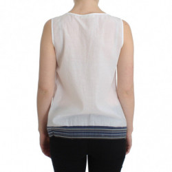 Camicia canotta bianca blu superiore senza maniche - IT46