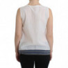 Camicia canotta bianca blu superiore senza maniche - IT46