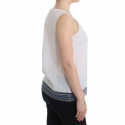 Camicia canotta bianca blu superiore senza maniche - IT46