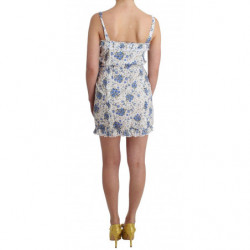 Beachwear Mini abito da spiaggia floreale blu corto - IT46