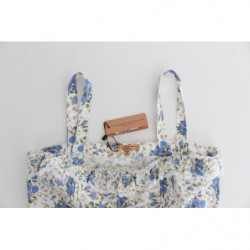 Beachwear Mini abito da spiaggia floreale blu corto - IT46