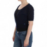 Cardigan in maglione di lana blu lavorato a maglia - IT46 - L