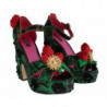 Scarpe cristallo rose pelle serpente broccato verde - EU35/US4.5