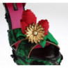 Scarpe cristallo rose pelle serpente broccato verde - EU35/US4.5