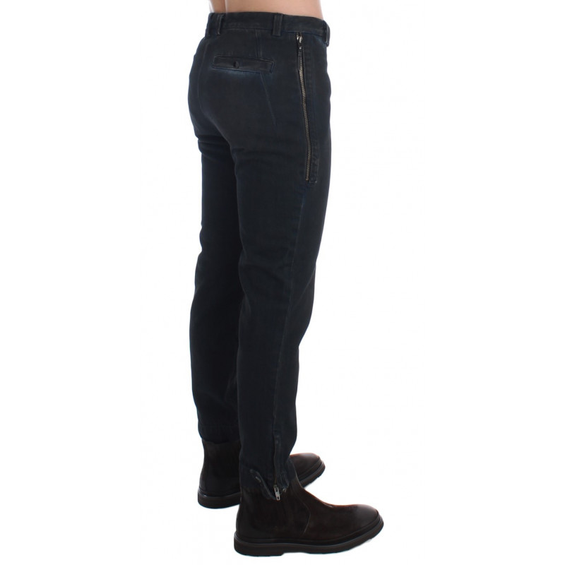 Jeans in denim con pantaloni slim in cotone blu - W34