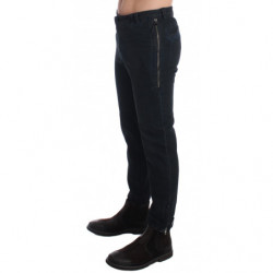Jeans in denim con pantaloni slim in cotone blu - W34