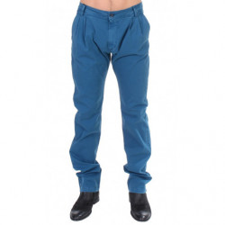 Chino dritti in cotone blu...