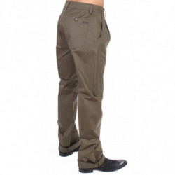 Pantaloni comfort fit in cotone elasticizzato verde - IT48 - M
