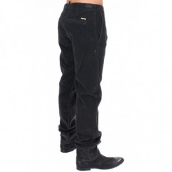 Pantaloni dalla vestibilità dritta cotone velluto coste nero - IT48