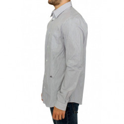 Camicia casual in cotone a righe grigie - IT52 - XL