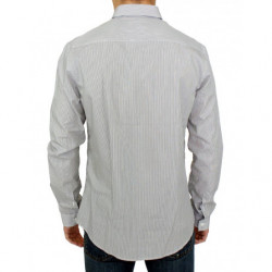 Camicia casual in cotone a righe grigie - IT52 - XL