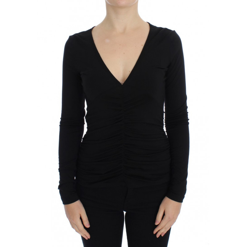 Maglione a maniche lunghe elasticizzato nero - IT40 - XS