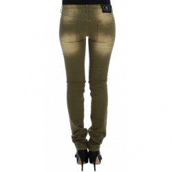 Jeans slim fit in cotone elasticizzato con lavaggio verde - W24