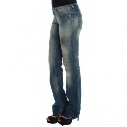 Jeans a vita bassa in cotone blu - W26