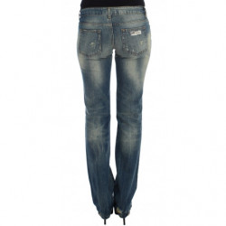Jeans a vita bassa in cotone blu - W26