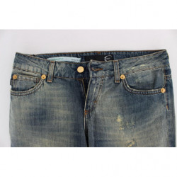 Jeans a vita bassa in cotone blu - W26