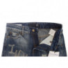 Jeans dal taglio dritto in cotone strappato lavato blu - W26