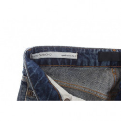 Jeans dal taglio dritto in cotone strappato lavato blu - W26