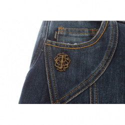 Jeans a vita bassa elasticizzati in cotone blu - W26