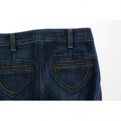 Jeans a vita bassa elasticizzati in cotone blu - W26