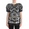 Top in camicetta da passerella in cristallo trasparente nero - IT38-XS