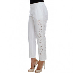 Abito con ritaglio floreale bianco Pantaloni siciliani - IT40-S