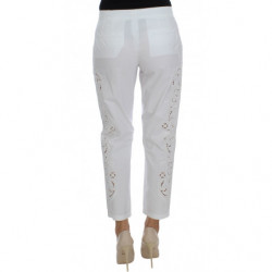 Abito con ritaglio floreale bianco Pantaloni siciliani - IT40-S