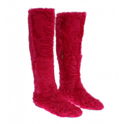 Stivali piatti in pelle di agnello rosa - EU38/US7.5