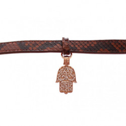 Bracciale in argento 925 in oro 18 carati CZ Hamsa Eye - S