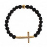 Bracciale argento 925 croce pietra lavica color oro trasparente CZ - S