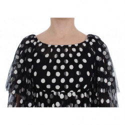 Abito arricciato a pois bianco nero - IT40-S