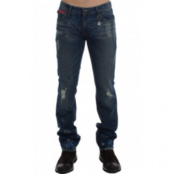Jeans slim fit con vernice...