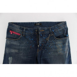 Jeans slim fit con vernice lavata blu - W34