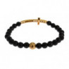 Bracciale in argento 925 con croce CZ dorata e pietra di agata - M