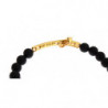 Bracciale in argento 925 con croce CZ dorata e pietra onice opaca - M
