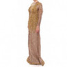 Abito maxi cristallo in pizzo lungo ORO - M