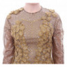 Abito maxi cristallo in pizzo lungo ORO - M