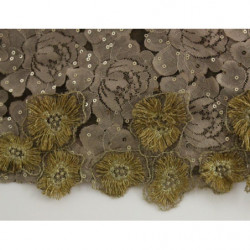 Abito maxi cristallo in pizzo lungo ORO - M