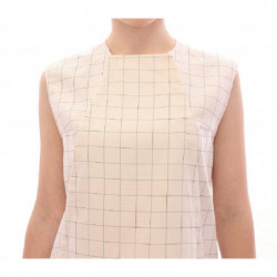 Top camicia a quadri in cotone bianco - IT42-M