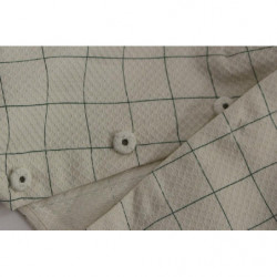 Top camicia a quadri in cotone bianco - IT42-M