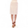 Gonna tubino a quadretti in cotone bianco - IT40-S
