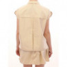 Top camicetta senza maniche beige - IT40-S