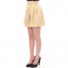 Minigonna con ricamo floreale beige - IT42-M