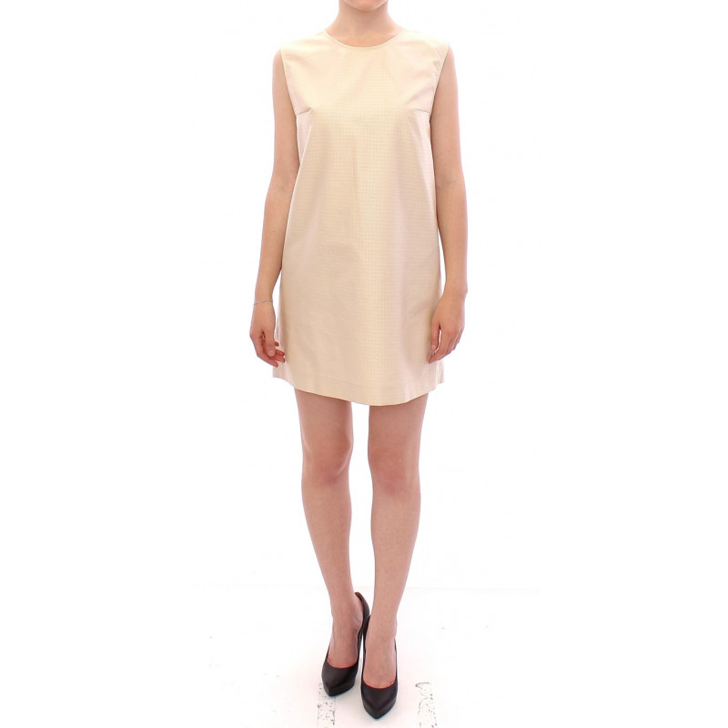 Miniabito a trapezio senza maniche beige - IT42-M