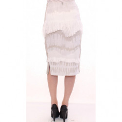 Gonna a tubino dritta in acrilico bianco - IT40-S