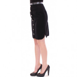 Gonna in lana cotta con bottoni in metallo nero - IT42-M