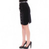 Gonna in lana cotta con bottoni in metallo nero - IT42-M