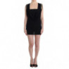 Mini abito corto tubino in jersey decorato nero - IT44-L