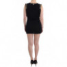 Mini abito corto tubino in jersey decorato nero - IT44-L